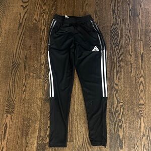 Adidas Black Joggers with White Stripes